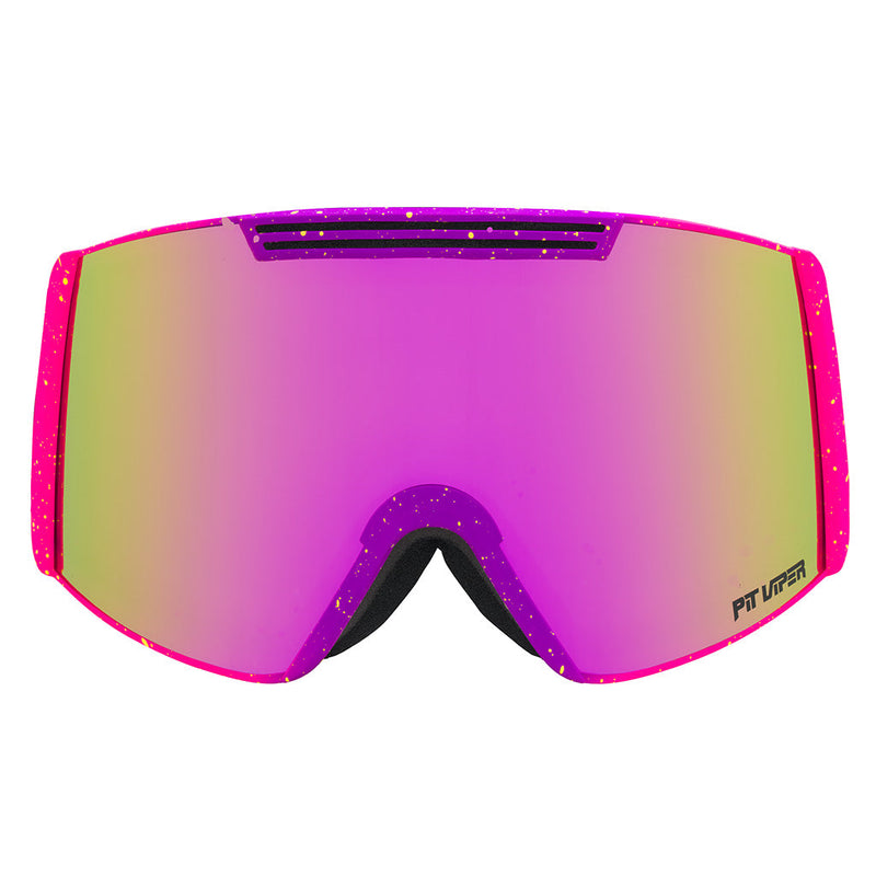 Pink / Small | full-frontal.JPG | Front view of The 93 Combustion Backslap Goggle with pink / small lens on white background
