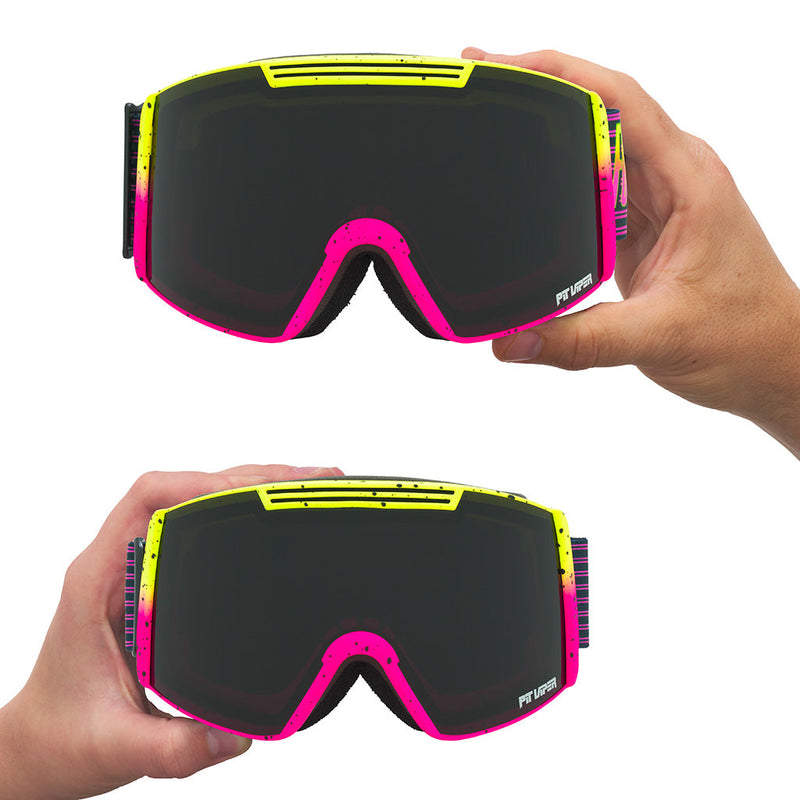 Smoke / Small | large_&_small.JPG | Studio view of The Formula Backslap Goggle with smoke / small lens