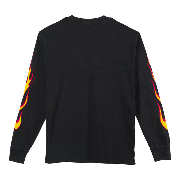 【DISCERNMENT】License Pigment Long Sleeve T-Shirt Men's Heritage Wordmark Long Sleeve Tee – Black Diamond