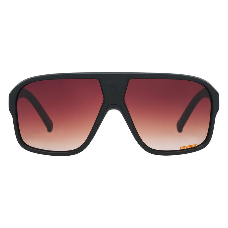 / Brown Fade | full_frontal.JPG | Front view of The Exec Flight Optics with brown fade lens on white background
