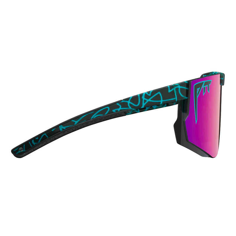 Pink-Purple / Regular | even_more_side_view.JPG | Angled view of The Voltage Flip-Offs 2.0 with pink-purple / regular lens on white background
