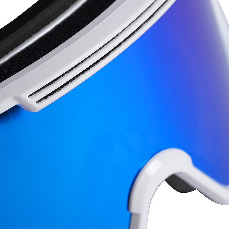 Blue / Large | im_ready_for_my_closeup.JPG | Studio view of The Miami Nights French Fry Goggle with blue / large lens