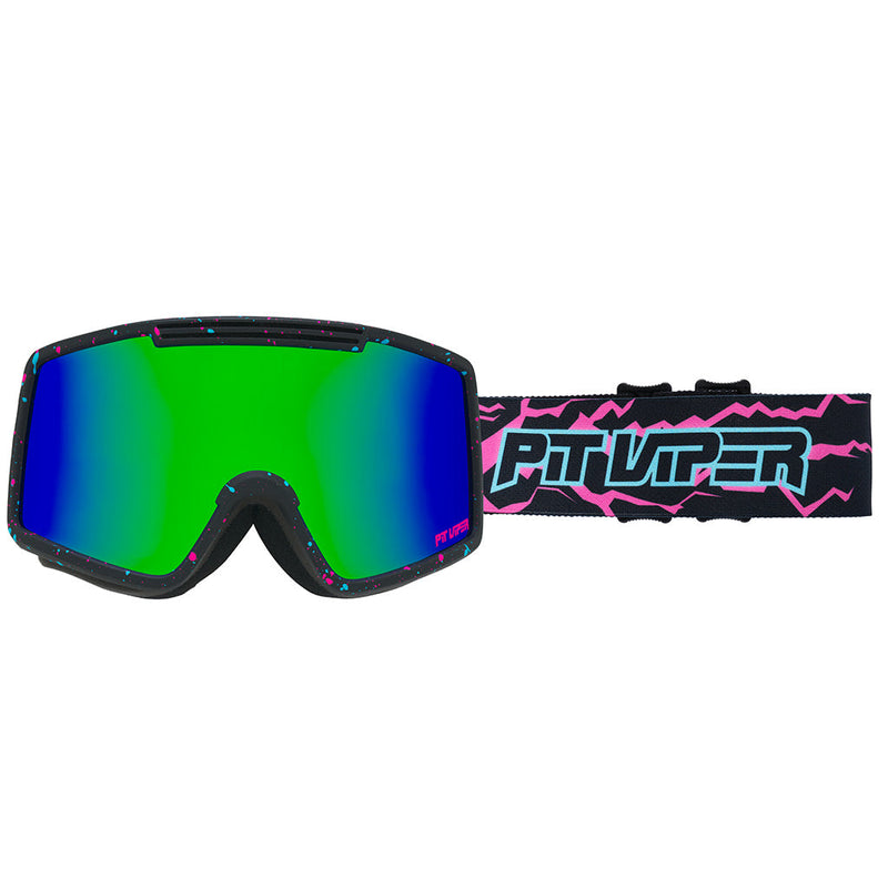 Blue-Green / Small | side_view.JPG | Front view of The Midnight French Fry Goggle with Blue-Green lens on white background