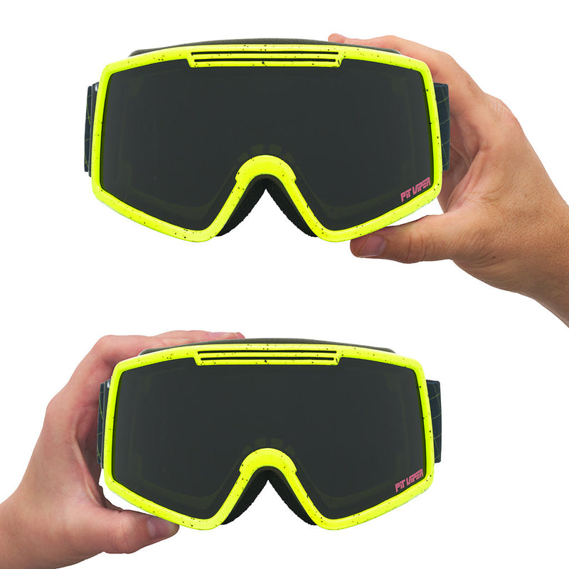 Smoke / Small | large_&_small.JPG | Studio view of The Surge Matrix French Fry Goggle with smoke / small lens