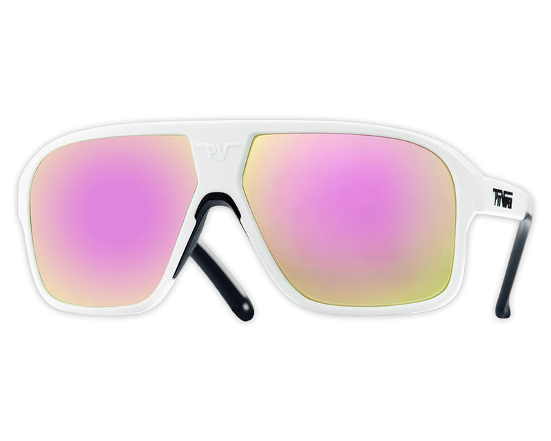 / Pink | side_view.JPG | Angled view of The Miami Nights Flight Optics with pink lens on white background