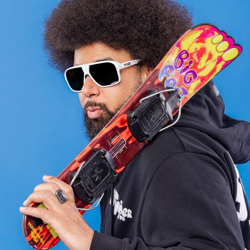 / Polarized Smoke | photo_of_person_3.JPG | Person wearing The Miami Nights Flight Optics with polarized Smoke lens