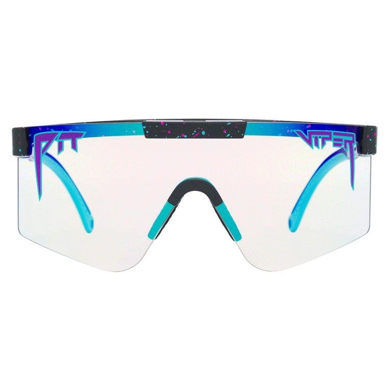 Pit Viper Tie-Dye transition lense Sunglasses  in Pink, Blue, Yellow PIT VIPER The Free Range Climax 2000s Sunglasses Blue/Pink  main image 4