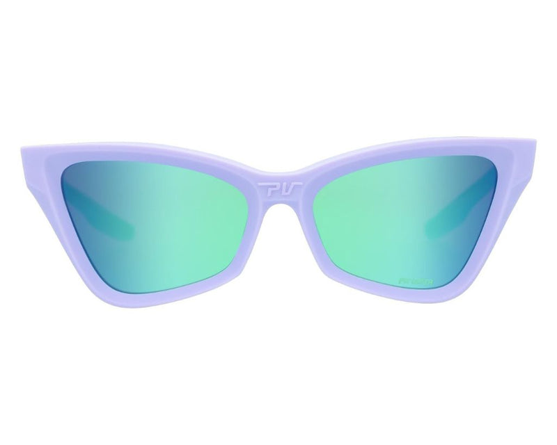 / Blue-Green | full_frontal.JPG | Angled view of The Moontower Clawdia with blue-green lens on white background
