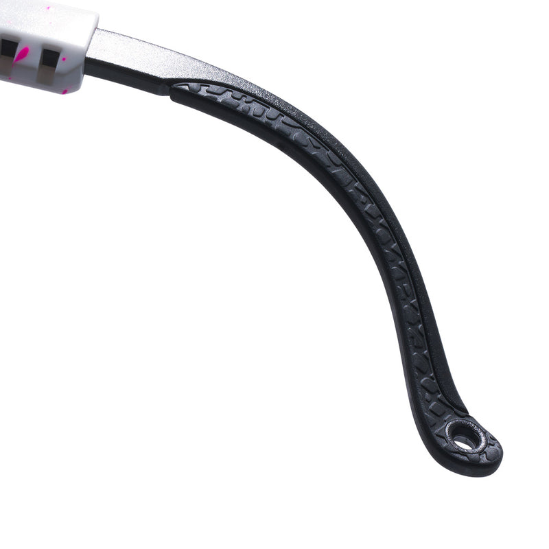 HDPV Polarized Pink-Purple / Regular | wow_its_an_earpiece.JPG | Angled view of The LA Brights Original 2.0 with hdpv polarized pink-purple / regular lens on white background