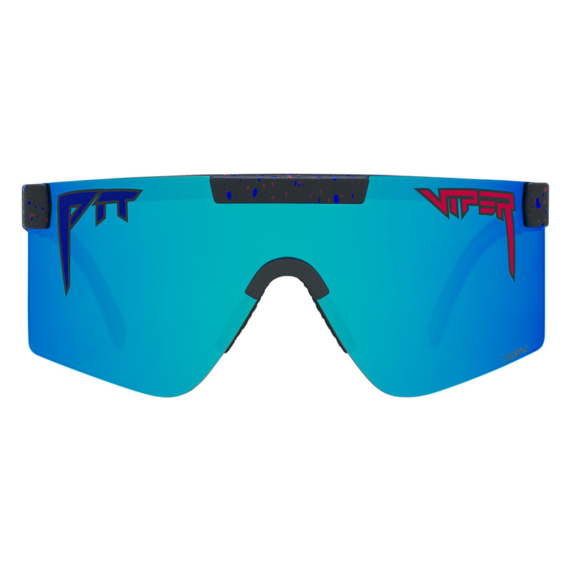 HDPV Polarized Blue / Regular | full_frontal.JPG | Front view of The Peacekeeper Original 2.0 with hdpv polarized blue / regular lens on white background