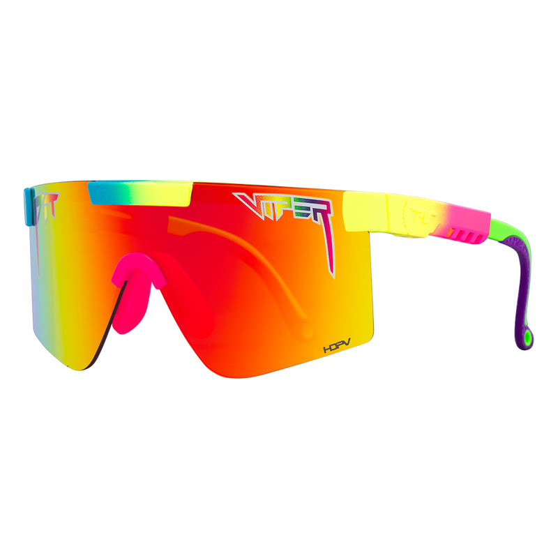 HDPV Polarized Rainbow / Regular | side_view.JPG | Angled view of The Pride Original 2.0 with hdpv polarized rainbow / regular lens on white background