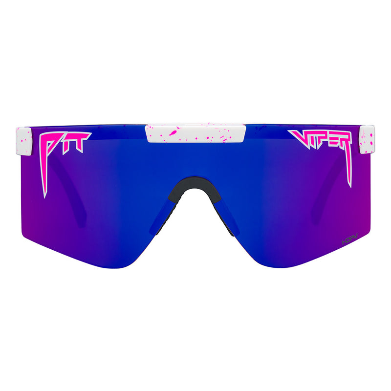 HDPV Polarized Pink-Purple / Wide | full_frontal.JPG | Front view of The LA Brights Original 2.0 in wide fit with hdpv polarized pink-purple lens on white background