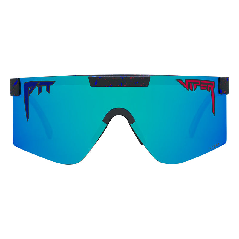 HDPV Polarized Blue / Wide | full_frontal.JPG | Front view of The Peacekeeper Original 2.0 in wide fit with hdpv polarized blue lens on white background