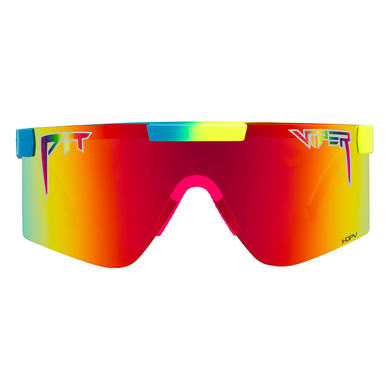 HDPV Polarized Rainbow / Wide | full_frontal.JPG | Front view of The Pride Original 2.0 in wide fit with hdpv polarized rainbow lens on white background