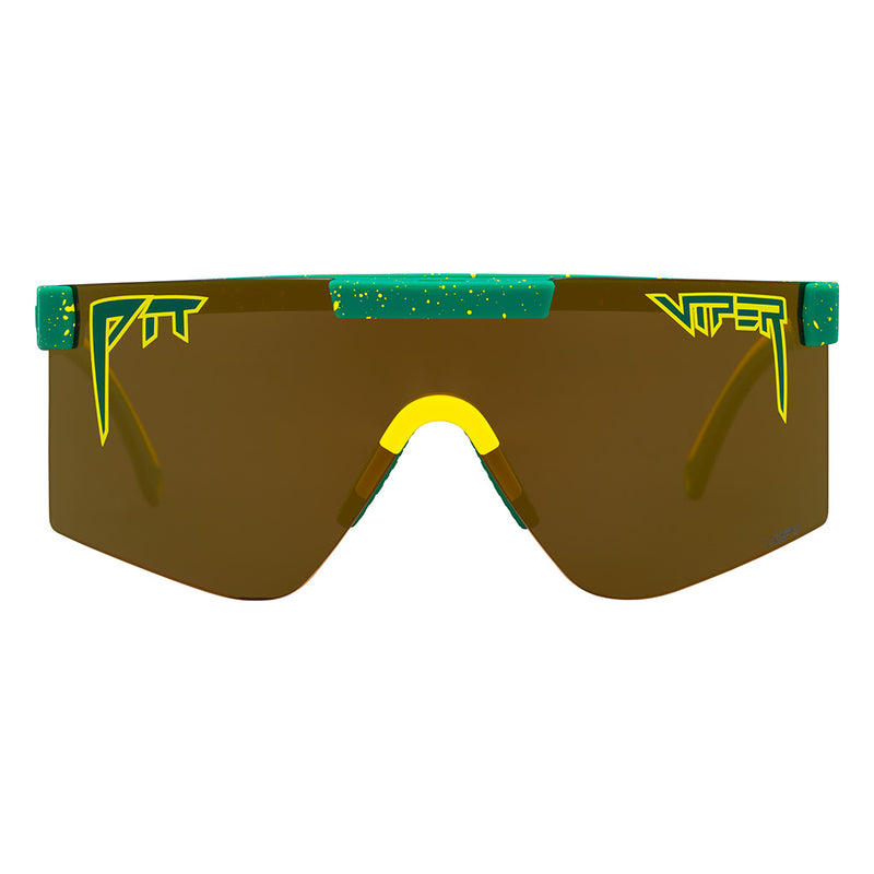 HDPV Polarized Gold / Wide | full_frontal.JPG | Front view of The Straya Original 2.0 in wide fit with hdpv polarized gold lens on white background