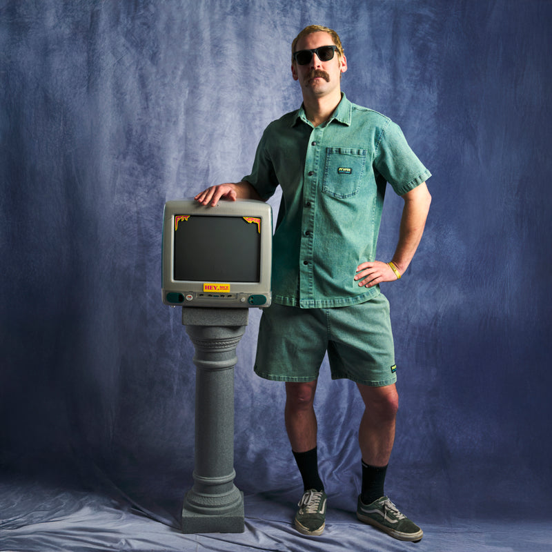  | on_a_guy.JPG | The Rec Center Sport Denim Short Sleeve shirt, button down, stretchy shirt from Pit Viper