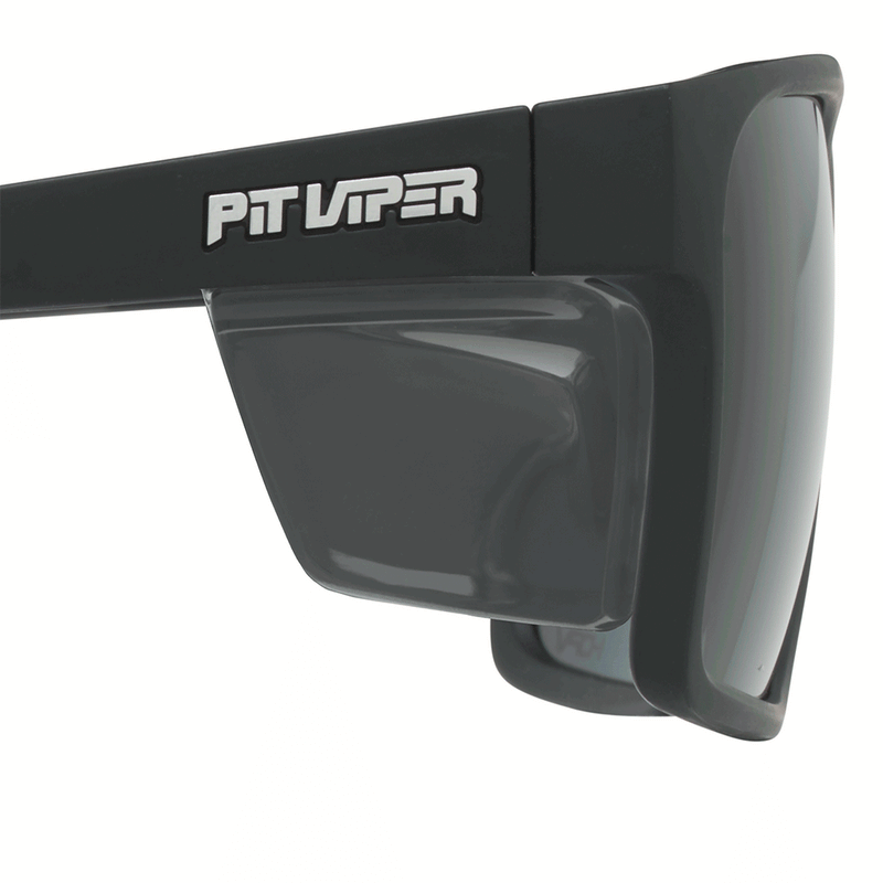 / Z87+ HDPV Polarized Smoke | removable_side_shield.gif | Front view of The Exec Revlock with z87+ hdpv polarized smoke lens on white background