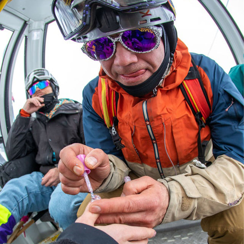 / Polarized Z87+ Purple | hurts.JPG | Person wearing The Son of Beach Exciters with polarized Z87+ Purple lens