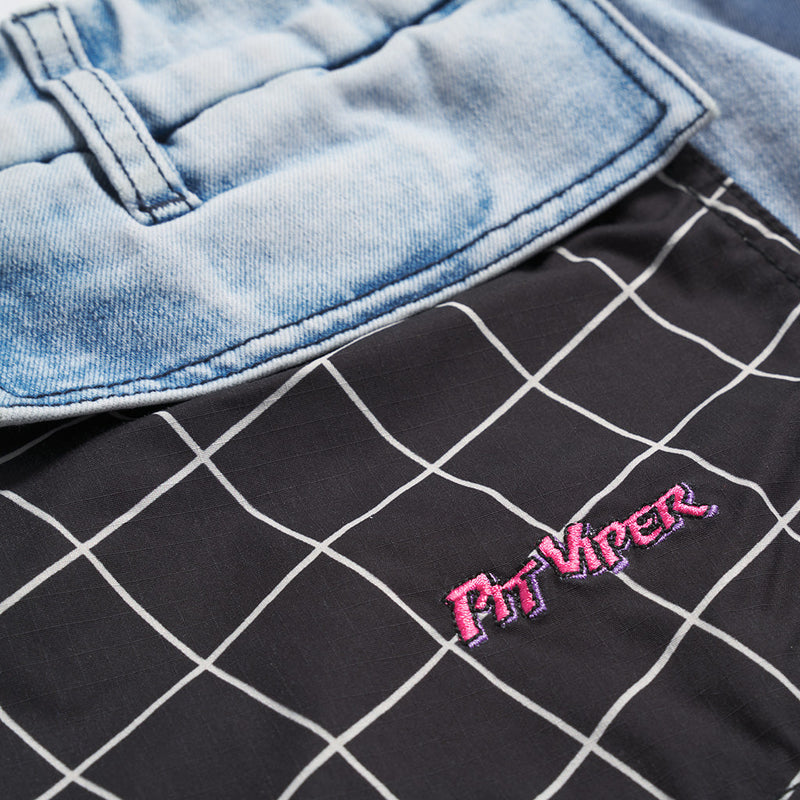  | even_more_details.JPG | Angled view of The Surge Matrix Sport Denim Pant on white background