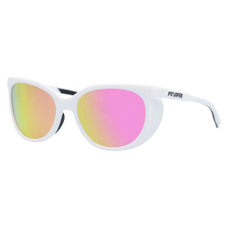 / Pink | side_view.JPG | Front view of The Miami Nights Fondue with pink lens on white background