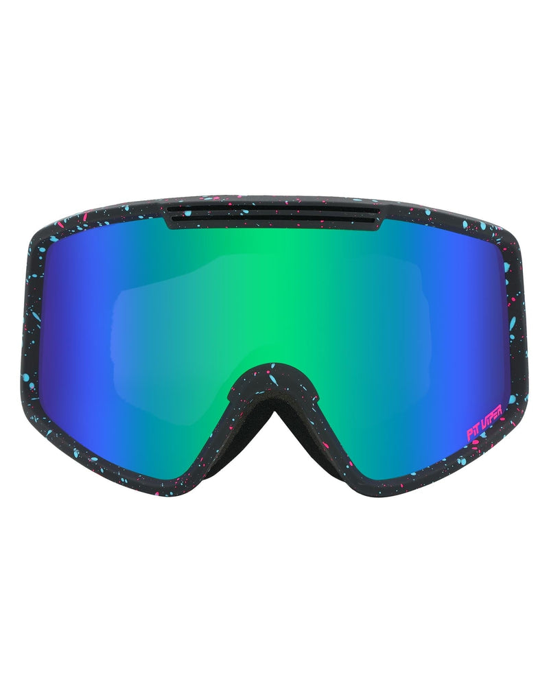 Blue-Green / Large | full_frontal.JPG | Front view of The Midnight French Fry Goggle with Blue-Green lens on white background