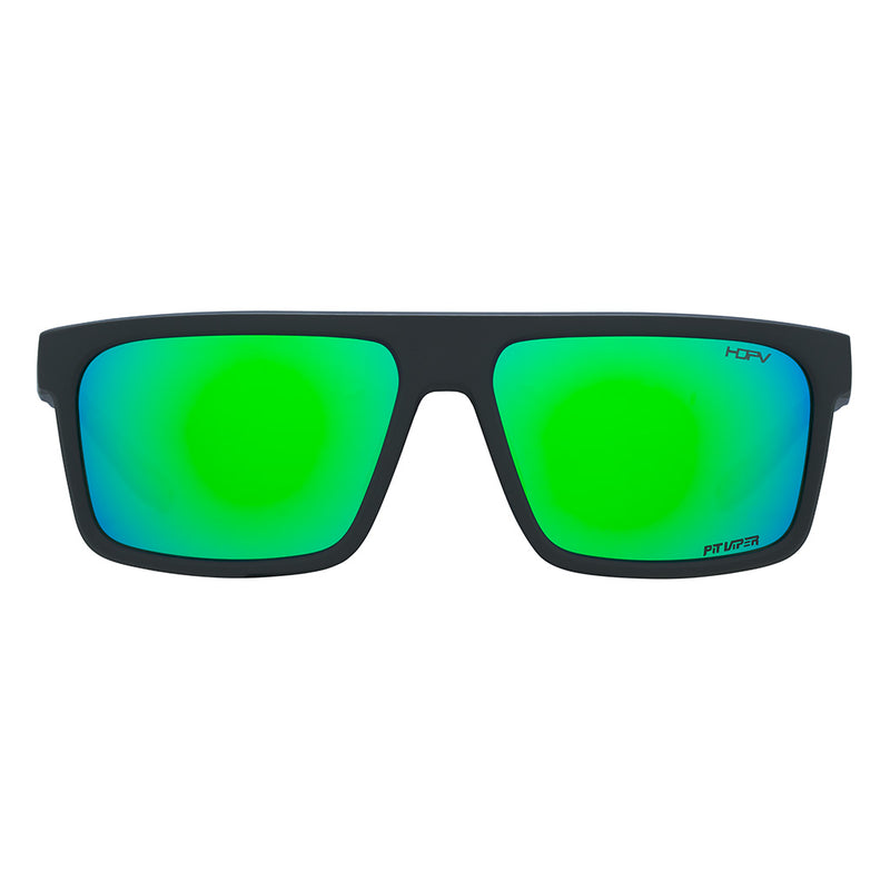 / HDPV Polarized Blue-Green | full_frontal.JPG | Front view of The Bio Exec Turboshaft with hdpv polarized blue-green lens on white background