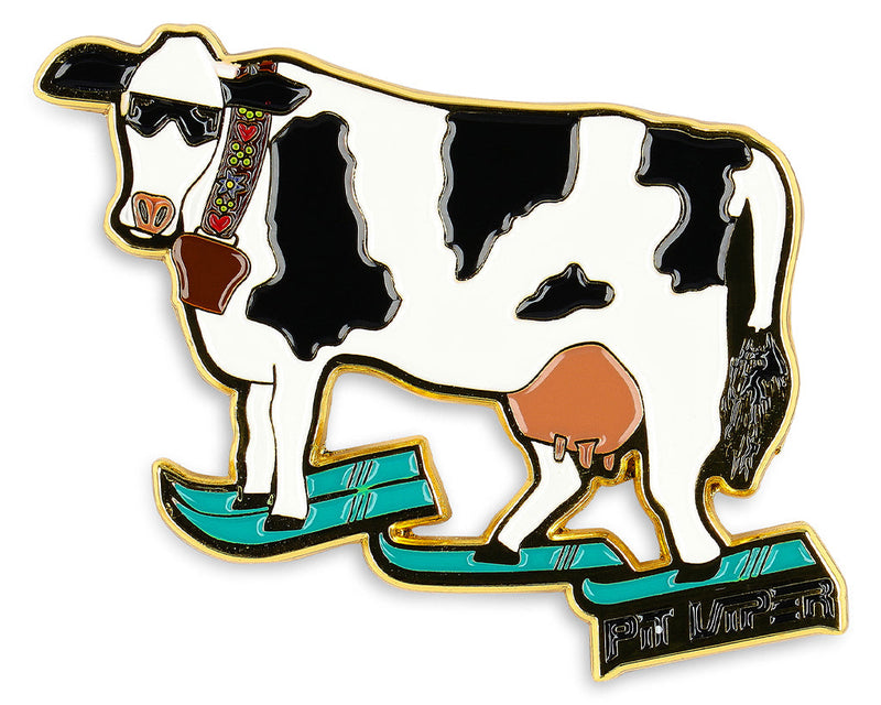  | front_view.JPG | Front view of Pow Cow Pin on white background