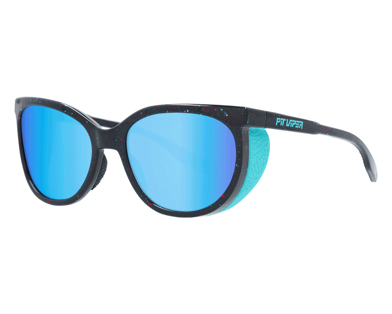 / Blue | side_view.JPG | Front view of The Midnight Fondue with blue lens on white background