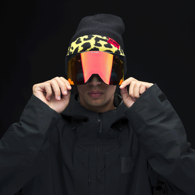  | angled_view.JPG | Angled view of The Combustion Flip-Off Goggle on white background