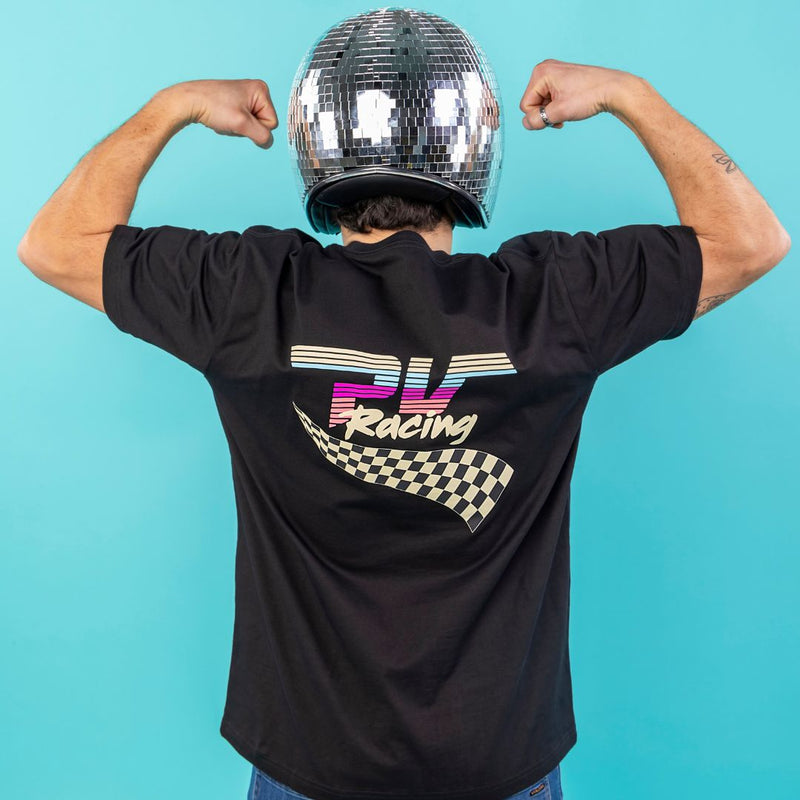  | here.JPG | Angled view of PV Racing Tee on white background