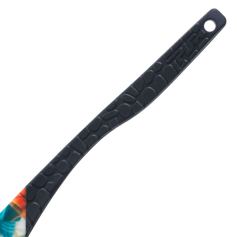  | wow_its_an_earpiece.JPG | The Actualbush Slammer by Pit Viper, 1999 retro oval sunglasses with deerstalker camouflage on the frame