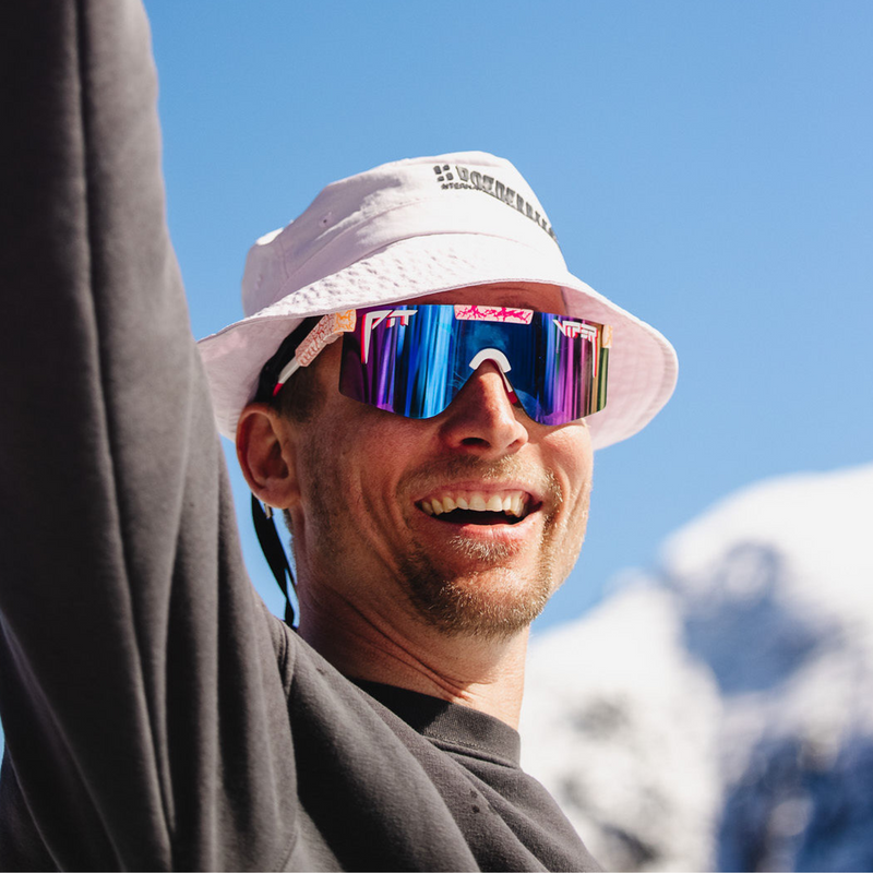 HDPV Polarized Blue-Purple / Regular | photo_of_person_2.JPG | Person wearing The Aftershock Original 2.0 with HDPV Polarized Blue-Purple lens